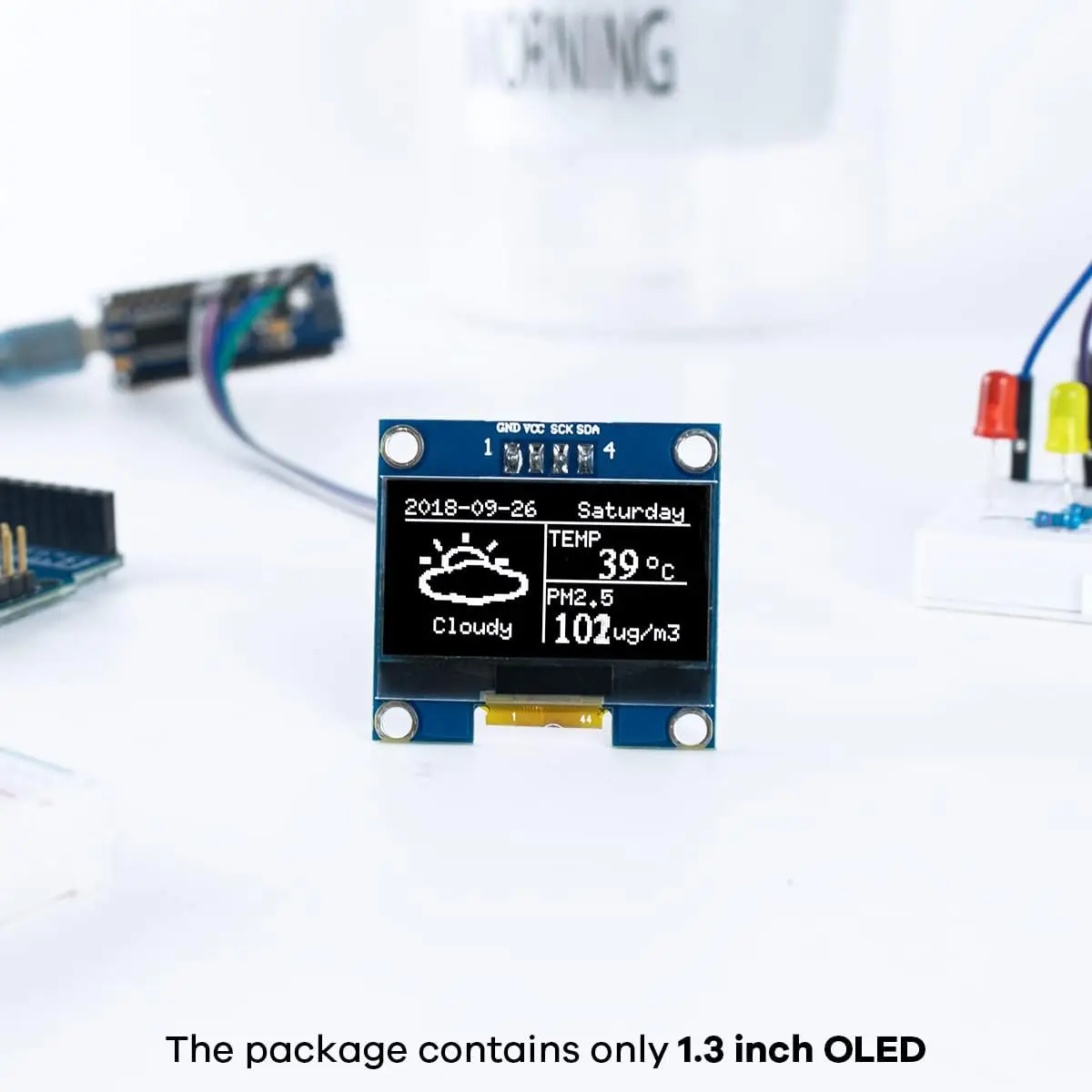 5 peças 1.3 "4 pinos módulo de exibição oled 128x64 pixels iic i2c sh1106 tela compatível com arduino raspberry pi branco azul