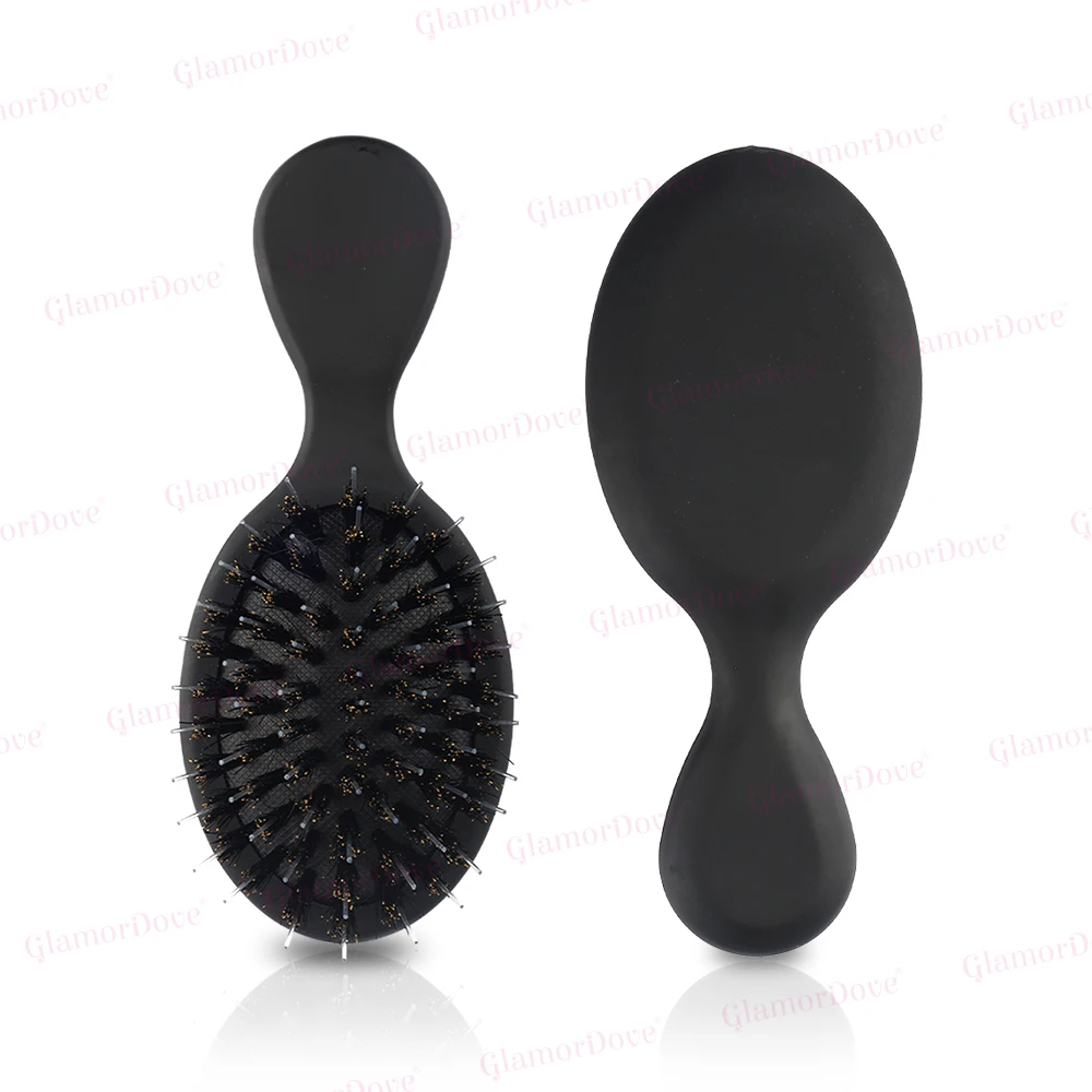 

GlamorDove Boar Bristle Hair Brush Matte Finish Brush Hairbrush Hair Extension Brush black brown hair brush mini hair for kiduse