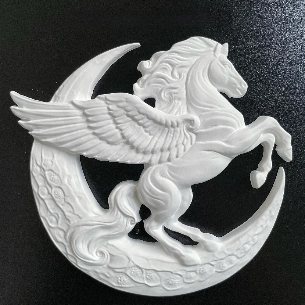 1PC Moon Pegasus Aromatherapy Gypsum Wall Decorations for The Background Wall Blank Figurine DIY Coloring Craft