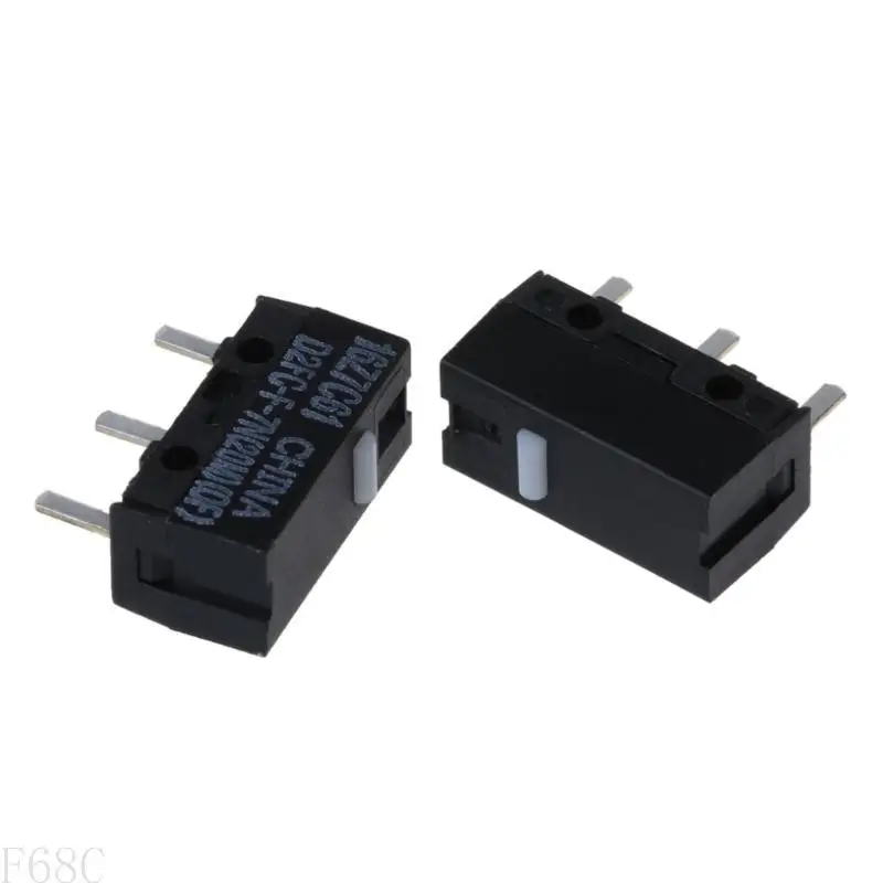 F68C 2PCS Оригинальный мышиный микроэлемент Micro-кнопка White Dot D2FC-F-7N Переключатели 20 миллион D2FC-F-7N