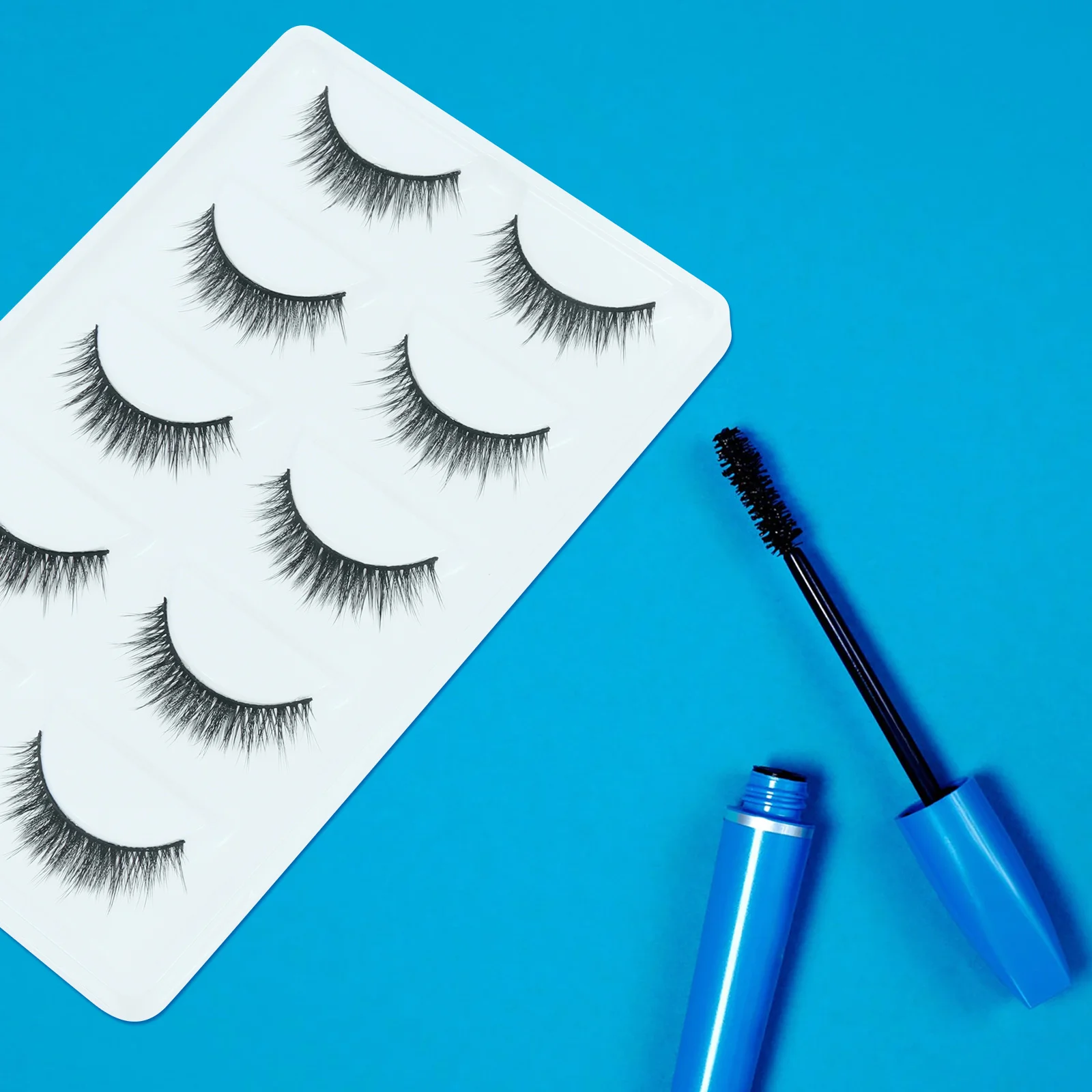 

5Pairs Fake Eyelash Natural Look Manmade Fiber Reusable Curly Eyelashes for Party Makeup Dense Eyelash Extension