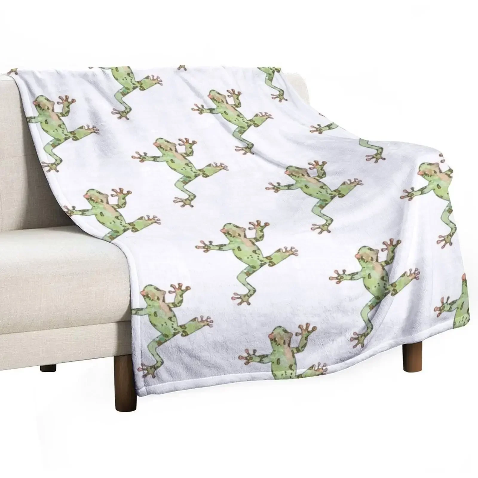 

Frog Watercolor Throw Blanket Luxury Throw Custom Blankets