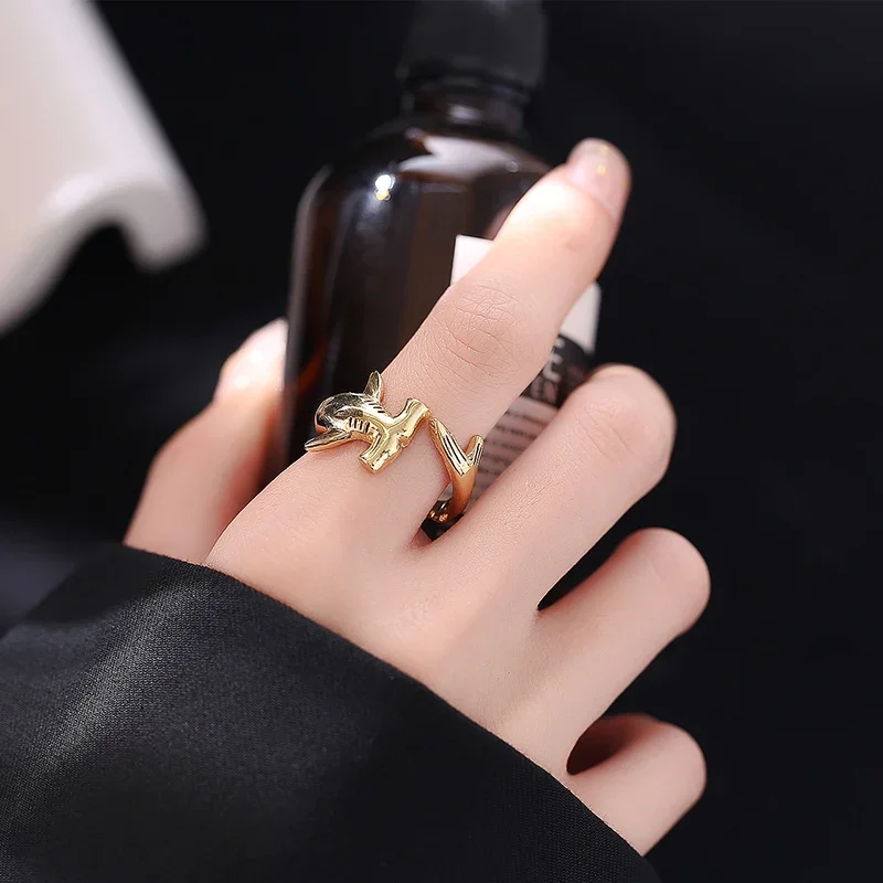 Fashion Gold Silver Color Animal Ring Marine Shark Resizable Open Viking Anillo For Women Men Ocean Lover Finger Jewelry Joias