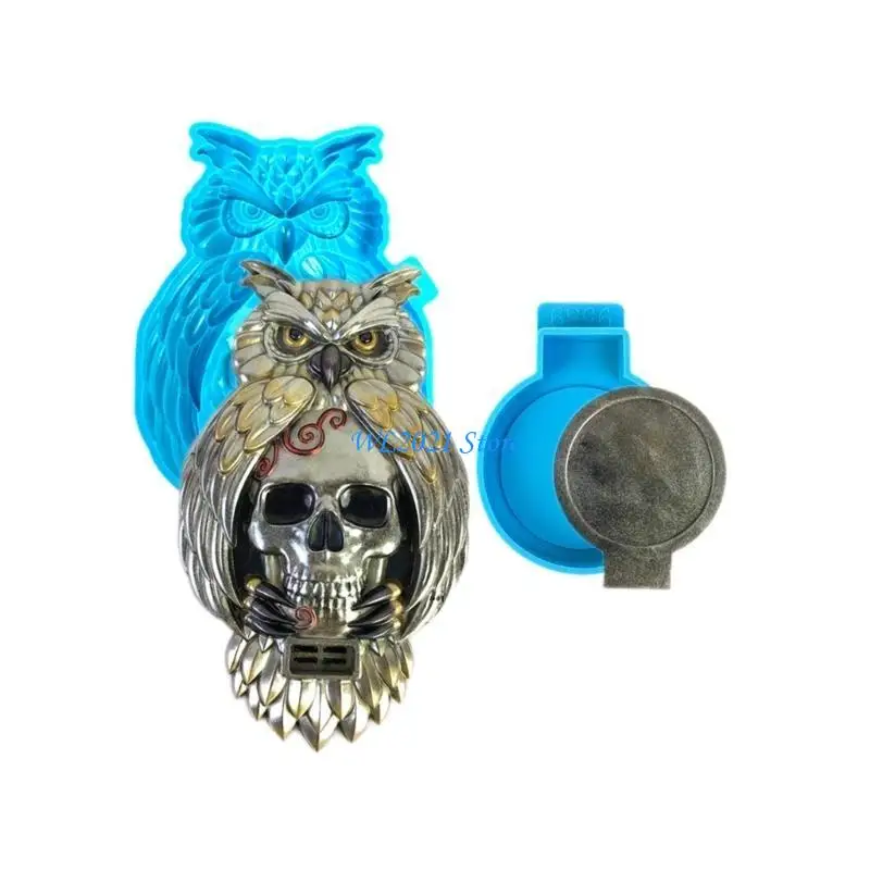 قوالب حامل شموع على شكل بومة وجمجمة متعددة الوظائف G5GC، قوالب شمعدان للاستخدام بنفسك #2