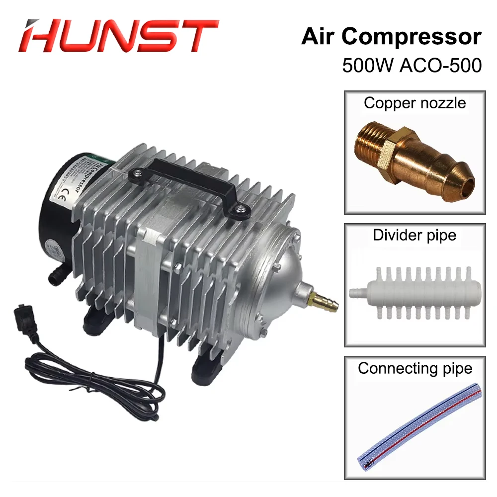 Hunst 500W Compressore d\'aria Pompa d\'aria magnetica elettrica 220V 500W ACO-500, per macchina da taglio per incisione laser CO2