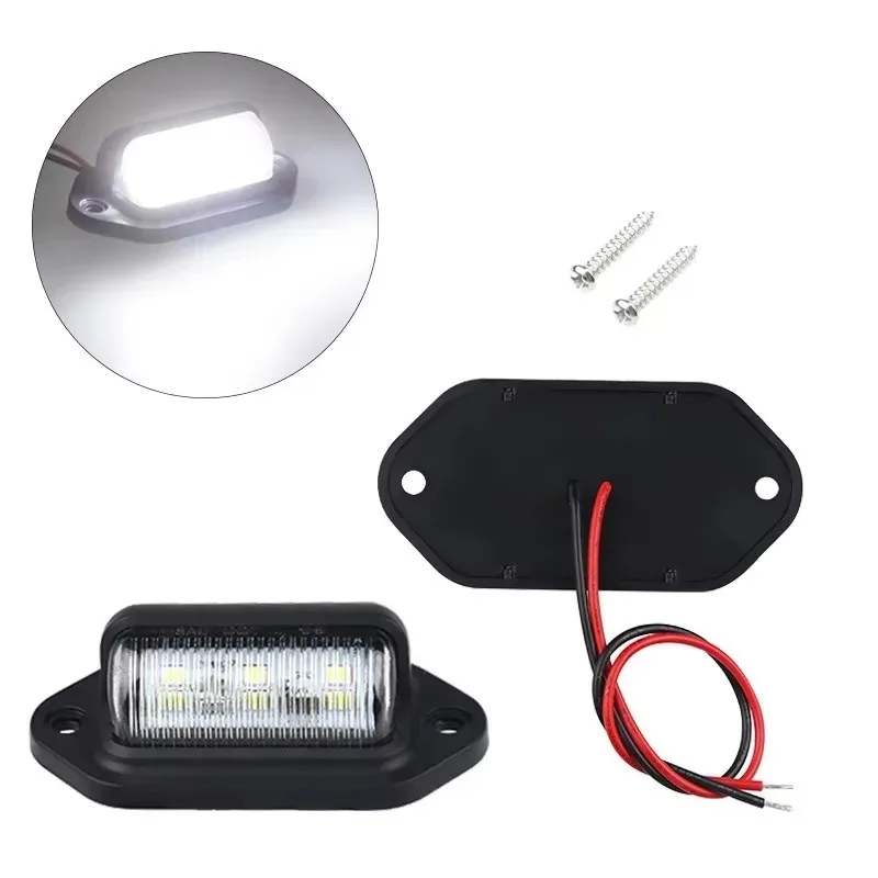 Tiy 6 LED Car License Number Plate Light For SUV Truck Trailer Van Tag Step Lamp White Bulbs Car Products License Plate Lights