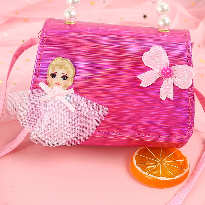 Mini Bags Messenger Princess Butterfly Fashion Handbag Children's Bag Gift Shoulder Packet Baby Coin Purse Candy Girls Pearl