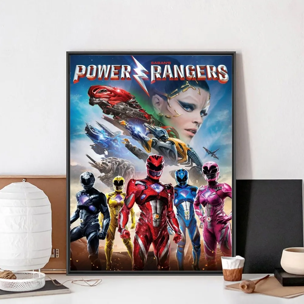 Póster de la película p-power r-rangers sin marco, Papel Kraft Club Bar, póster Vintage, arte de pared, pintura, dormitorio, pegatinas de estudio