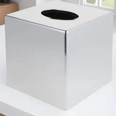 

Electroplated Plastic Household Tissue Box Decorative ABS Tissue Holder Cover Smooth Arc Design Dustproof Napkin