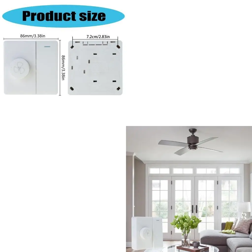  Type 86 Surfaces-mounted Ceiling Fan Speed Controller Stepless Speed Regulator Easy to Use Wall Control for Ceiling Fan