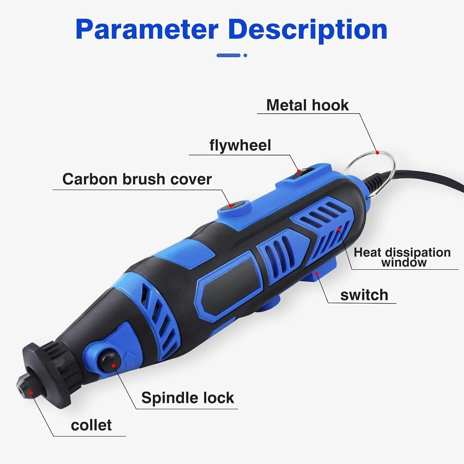 300W Power Electric Rotary Tool With 80pc Accessories Mini Rotary Multi-Tool Kit,6Variable Speed Electric Grinder Set