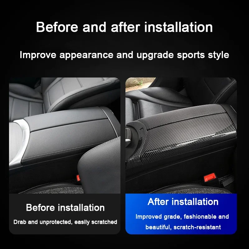 Car Parts Center Console Tidying Armrest Box Panel Trim Cover Frame For Mercedes-Benz C E Class GLC W205 W213 X254 Car Accessory