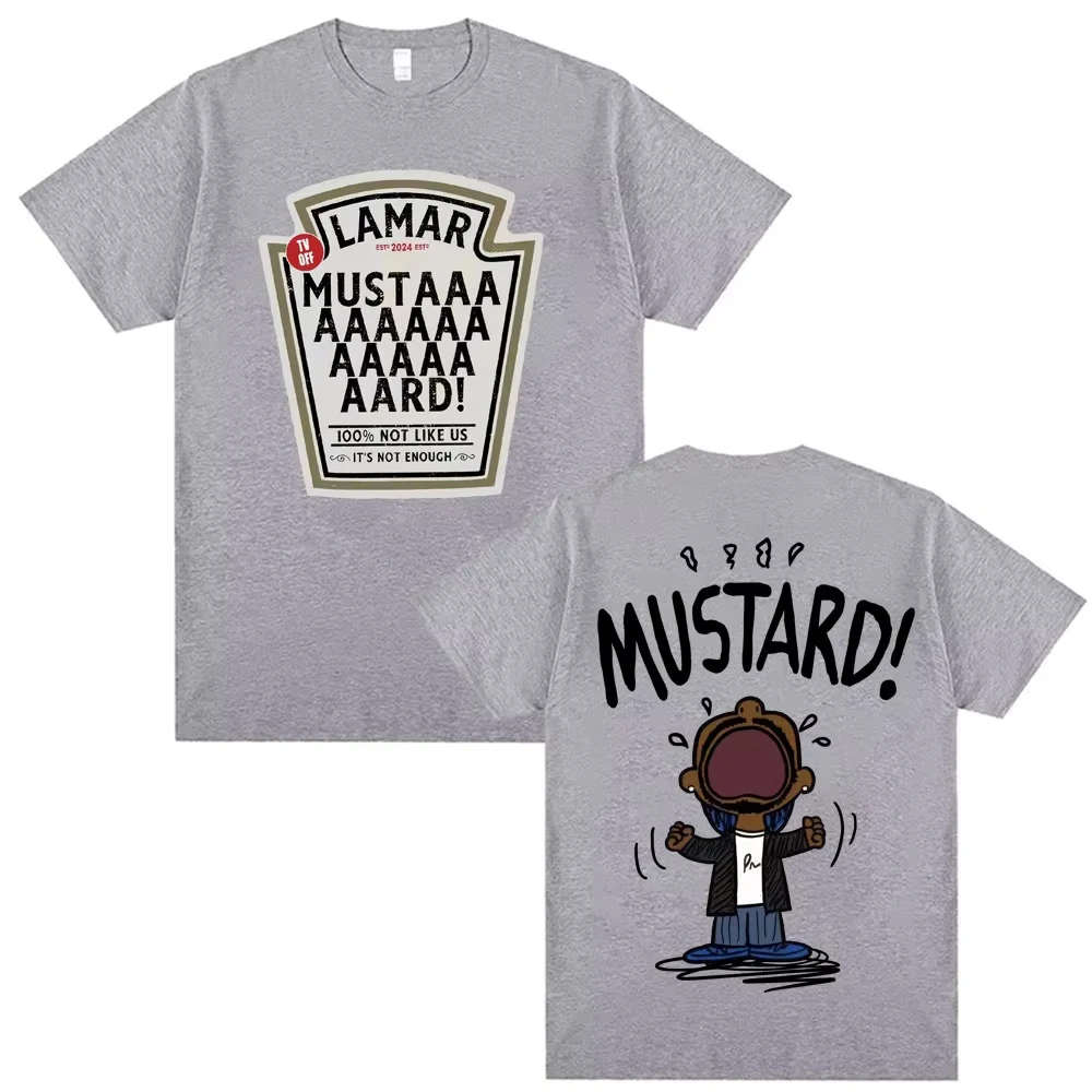 Kendrick Lamar Mustard T Shirts Unisex Harajuku Hip Hop Short Sleeve Popular Music T Shirt Men's Casual Cotton Oversized T-shirt