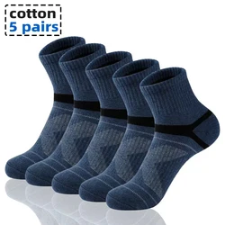 10 pièces = 5 paires haute qualité coton nouveau automne hommes chaussettes course hiver décontracté respirant actif chaussettes rayées dehors chaussettes EUR38-45