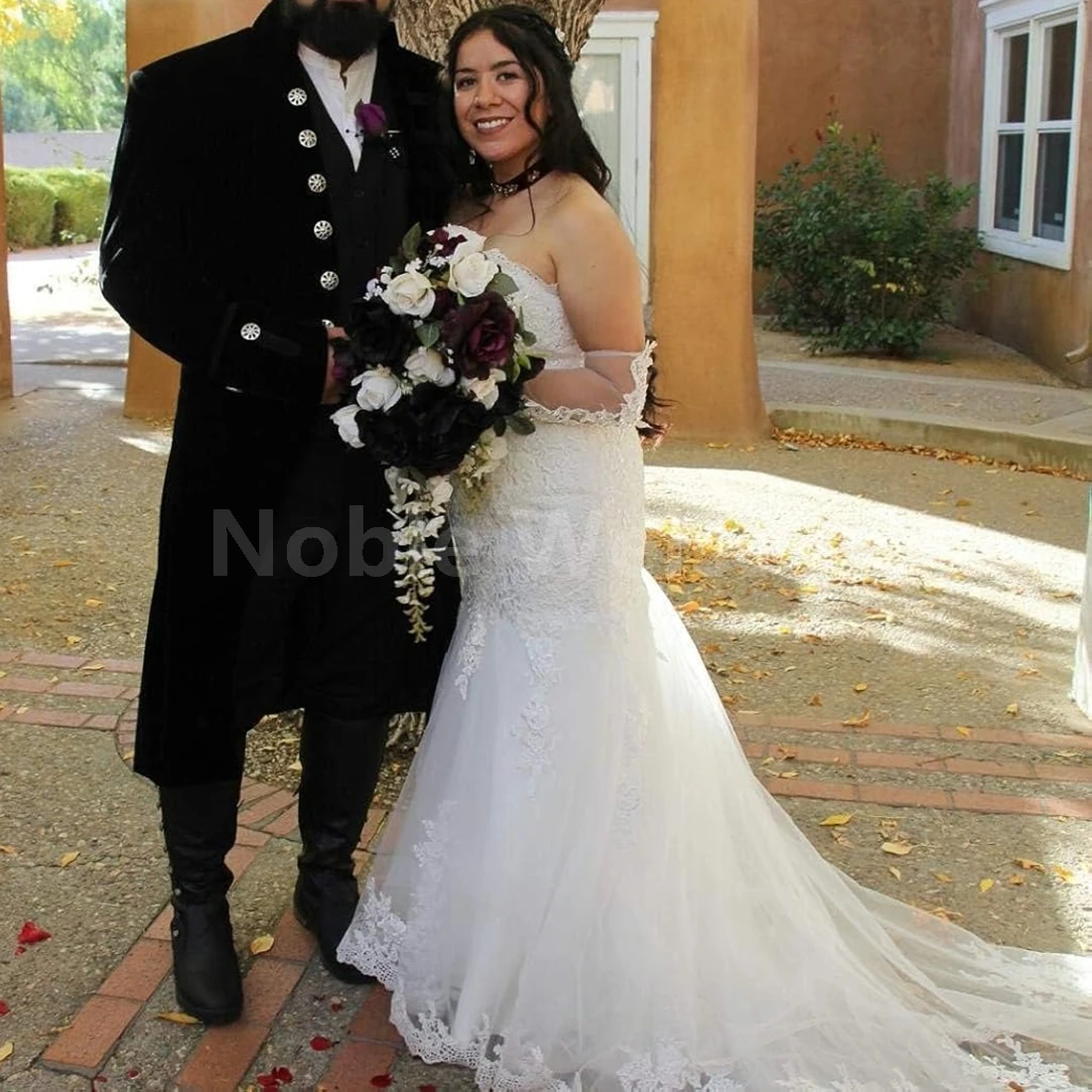 Vestidos de novia de sirena de encaje para novia, vestido de novia de playa sin tirantes, apliques de tul, vestidos de novia largos personalizados