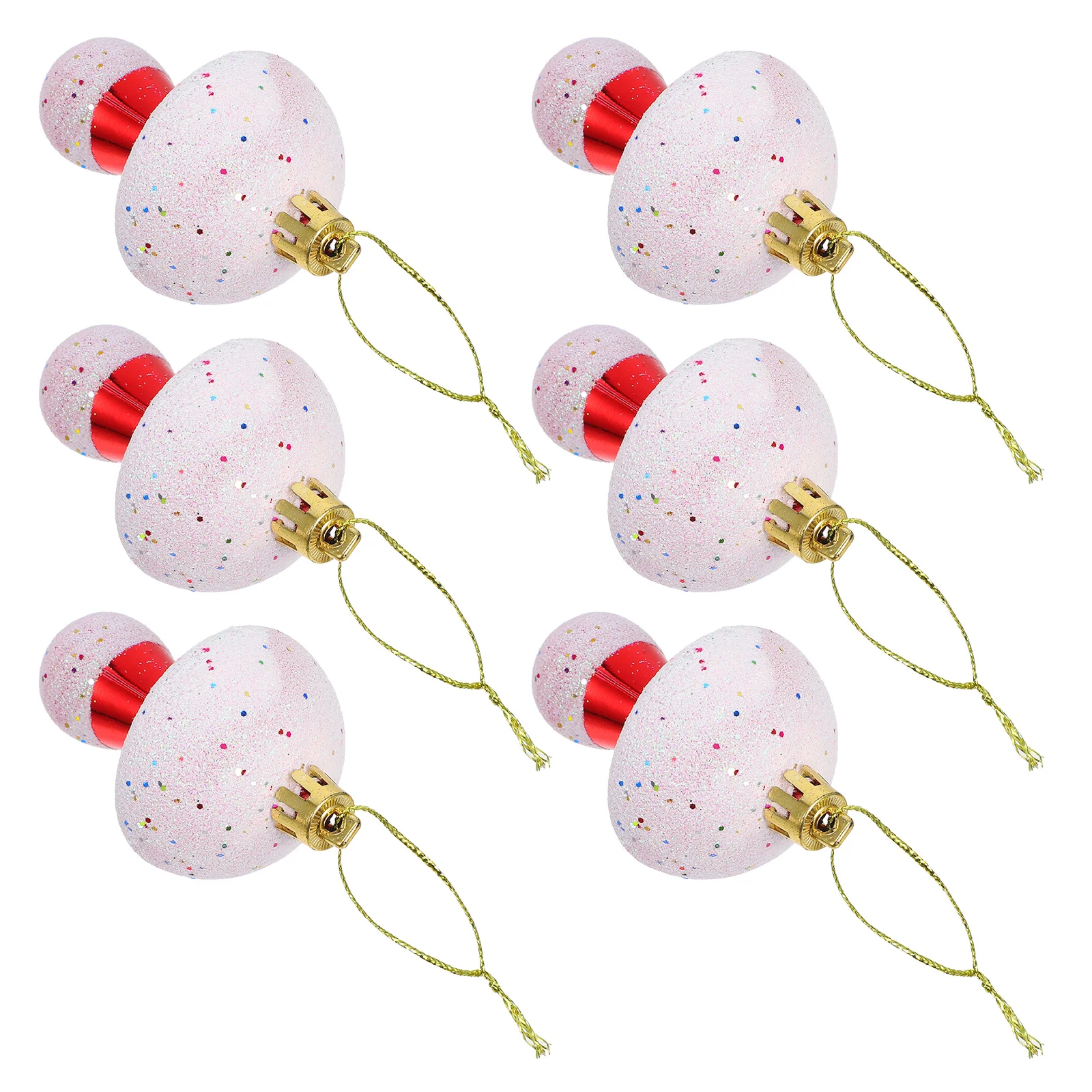 

6Pcs Christmas Tree Hanging Decors Mushroom Design Xmas Party Ornament Set for Holiday Decorations Indoor Festive Display