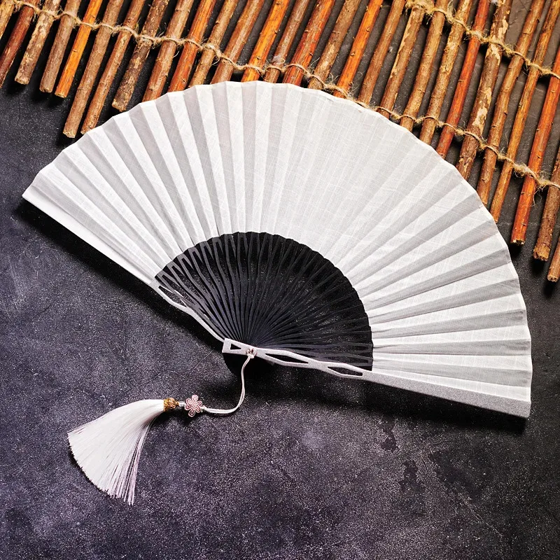 Style Folding Fan Aluminum Alloy Side Bone Folding Fan Japanese Men Women Hanfu Cheongsam Catwalk Dance Folded Fan Props