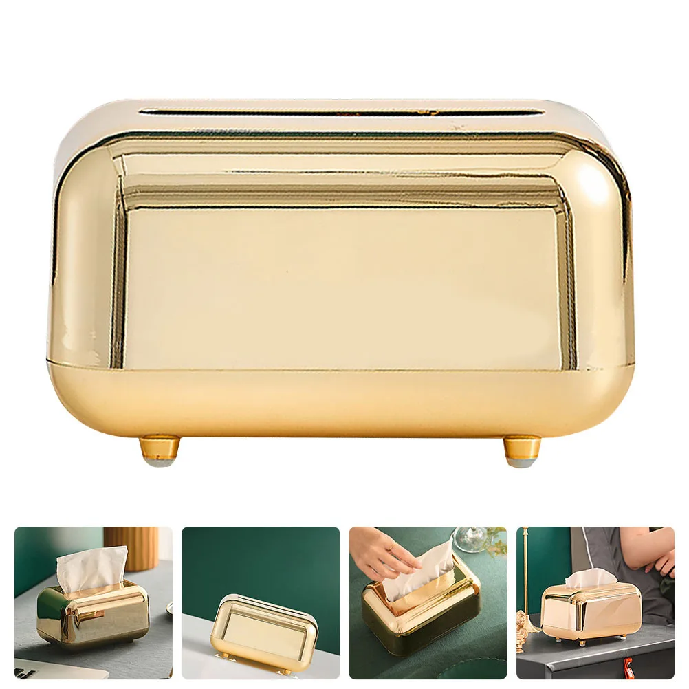 데스크탑 티슈 박스 심플한 ABS 소재 모던 디자인 가정 및 사무실 장식 다기능 티슈 홀더 편리한 수납 케이스