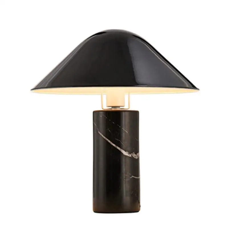 JYLIGHTING Nordic Modern Luxury Bedside Table Lamp Simple Design Travertine Stone Marble Oval Shade Electric