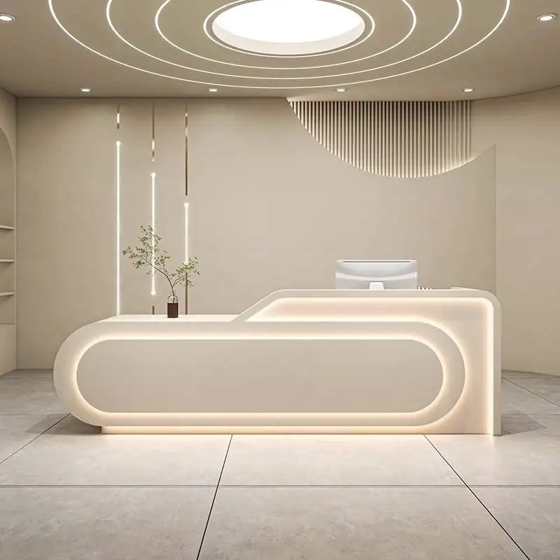 White Hotels Reception Desks Drawers Storage Vintage Modern Reception Desks Luxury Classic Mostrador Recepcion Furniture