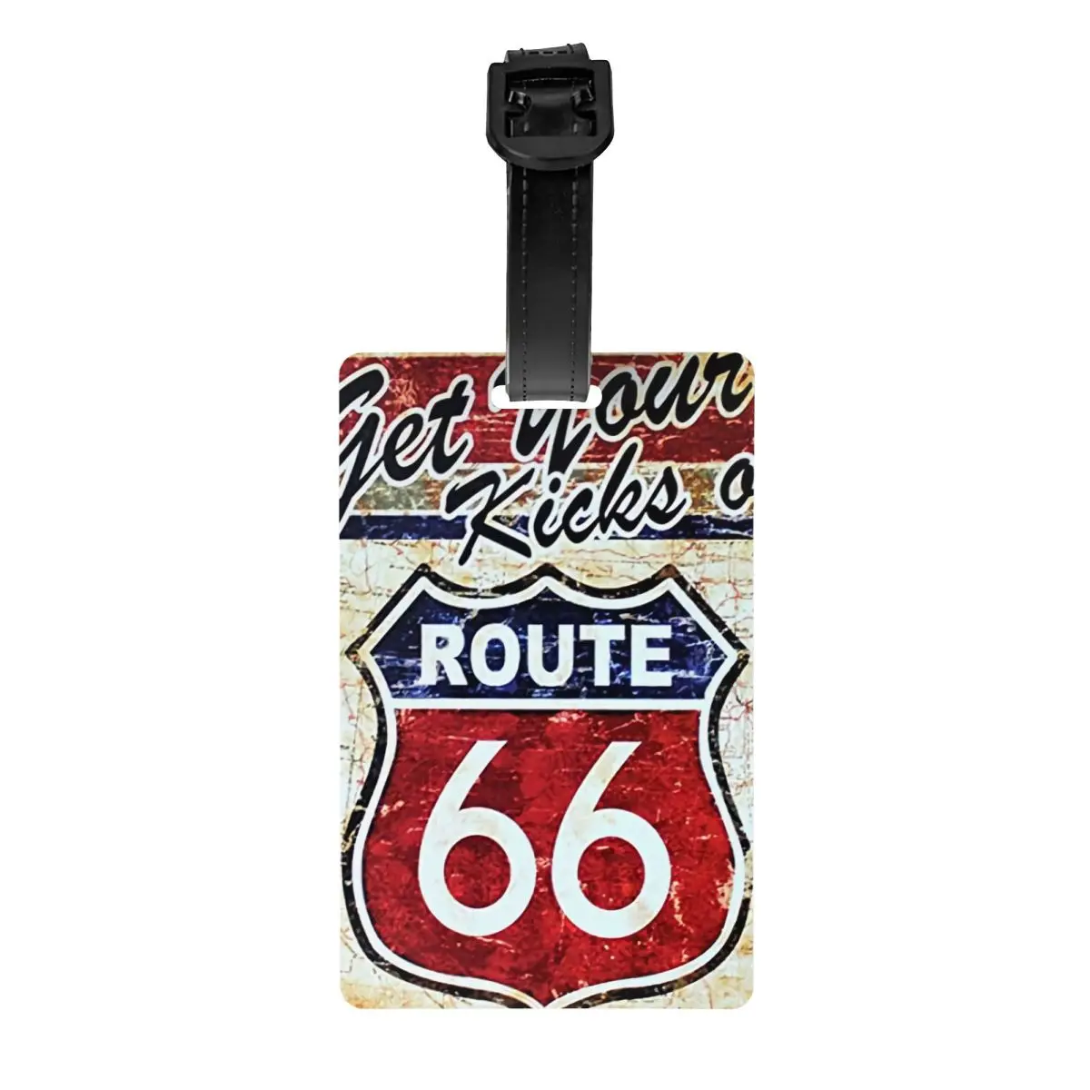 Vintage Route 66 Bagagelabel Voor Koffers Schattige Amerikaanse Wegbagagelabels Privacy Cover Id Label