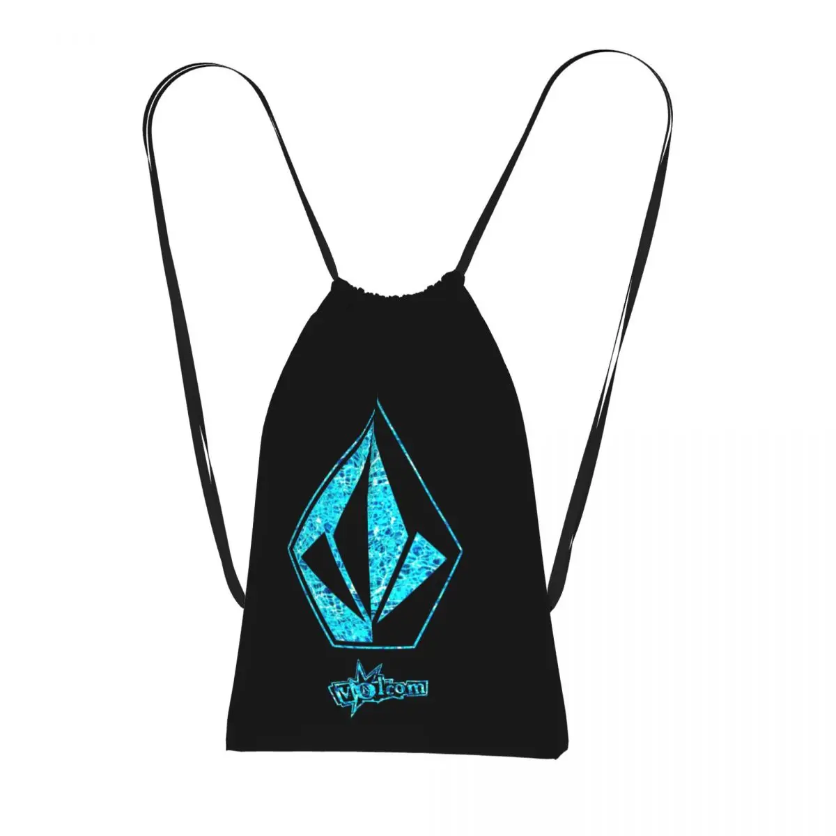 Half Diamond Volkom Drawstring Backpack hiking cycling Bag Lightweight Foldable Storage Drawstring Bag for Men Women