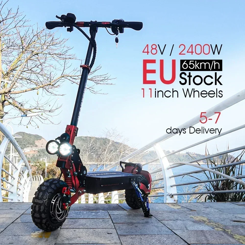 X3 1200*2 Powerful Dual Motor 48V21Ah Battery11-inch Fat Tire Off-road Electric Scooter Top Speed55km/h  Adult Electric Scooter