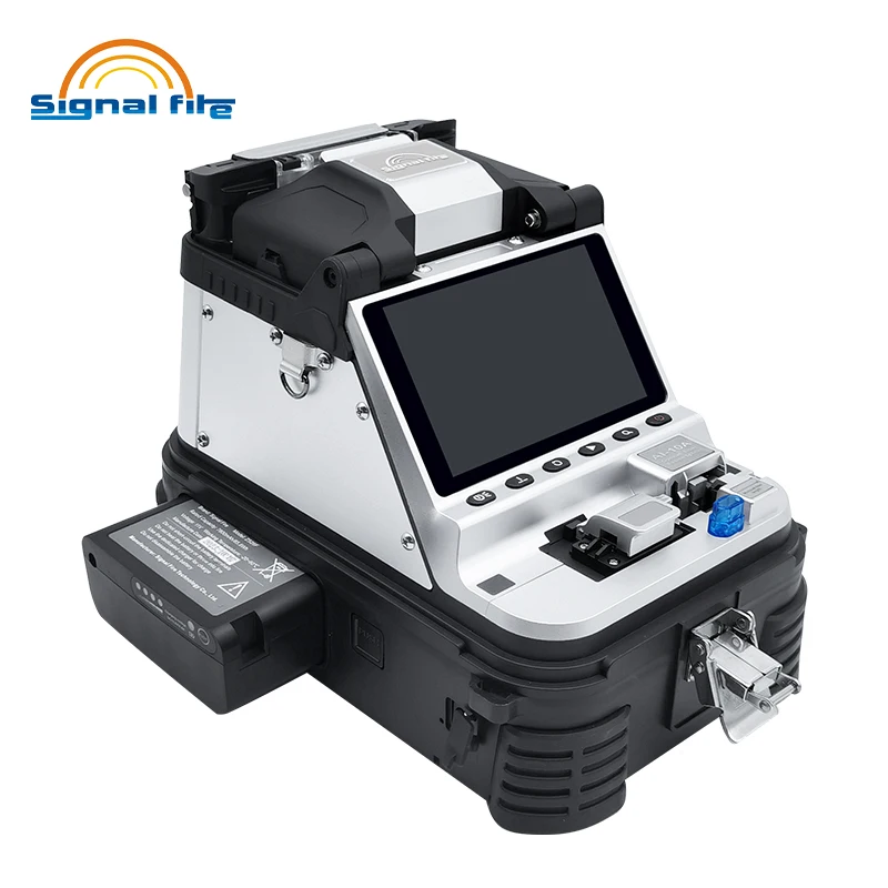 New Signal Fire AI-10A Optical Fiber Fusion Splicer Built in Electric Cleaver VFL OPM Function 6 Motor Splicing Machine