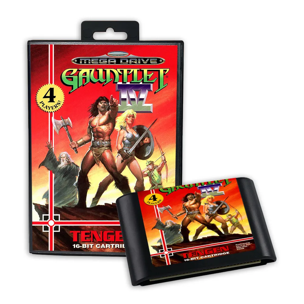 صندوق خرطوشة وحدة التحكم في اللعبة ، Gauntlet IV ، EUR ، لعبة تغطية لسيجا ، MD ، Mega Drive ، Genesis
