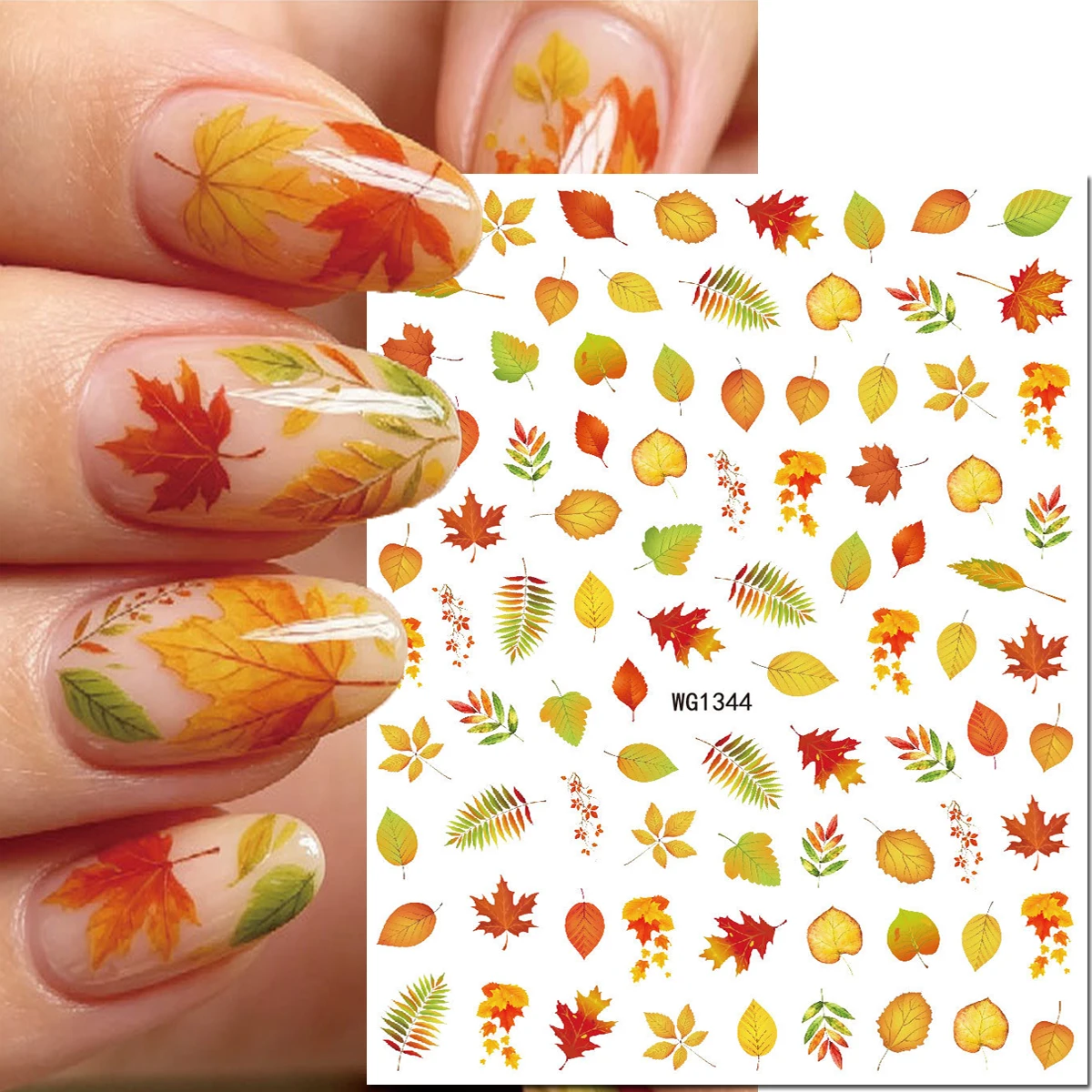 1pcs Autumn Maples Leaf Winter Red Fruits Gold Leafs Pinecones 3d Nail Stickers Nail Decals For Nails Tips Decorated DIY