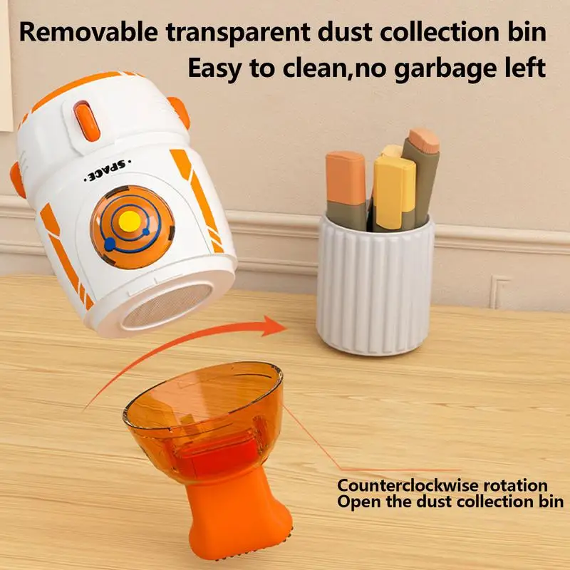 Small Dust Cleaner Cartoon Rocket Desktop Dust Cleaner Multi-Functional Desktop Cleaning Too For Removing Debris Paper Clutter