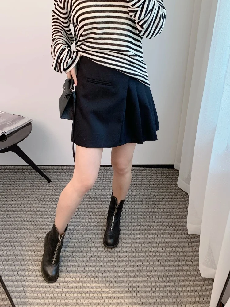 

Плиссированная юбка с высокой талией, асимметричный дизайн, повседневная женская мода, весна-лето, новое поступление от Thoe Chen