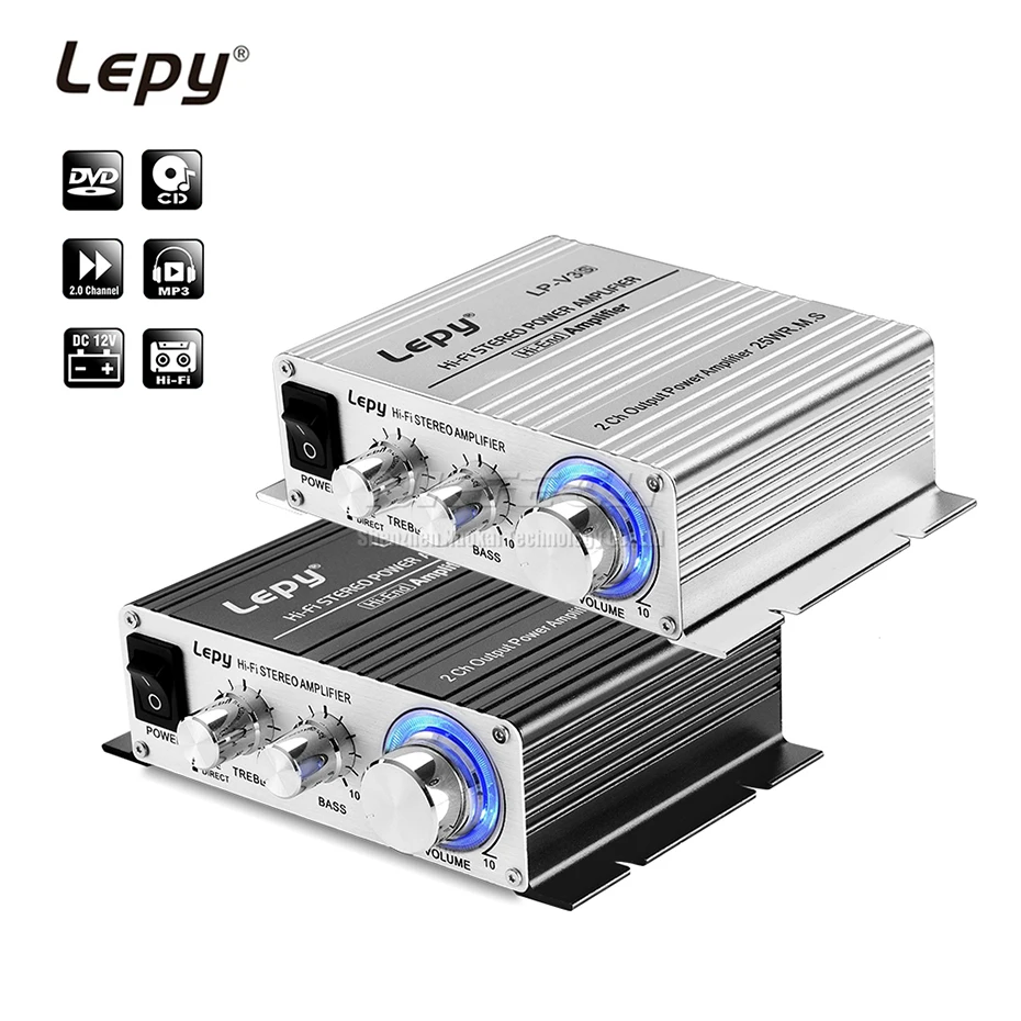 LP-V3S Lepy Auto Lettore Digitale di Alimentazione Hi-Fi Stereo Amplificatore Altoparlante 3.5 millimetri di Ingresso Audio MP3 Moto Super BASS AMP