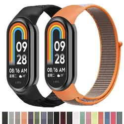 Nylonowy pasek pętelkowy do xiaomi Mi Band 8 7 6 5 4 3 bransoletka SmartWatch wymiana opaski na nadgarstek sport pulsera watchband Miband 8 NFC