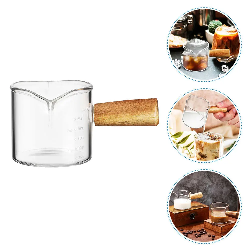 

Mini Glass Pitcher for Coffee Creamer and Milk Clear Liquid Pourer with Elegant Spout Suitable for Home Hotel Bar Syrup Salad