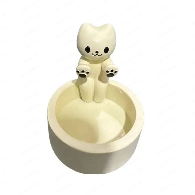 

Cute Cat Shaped Aromatherapy Candle & Night Light, Ceramic Decor with Pen Holder & Ashtray Function, Gift Idea