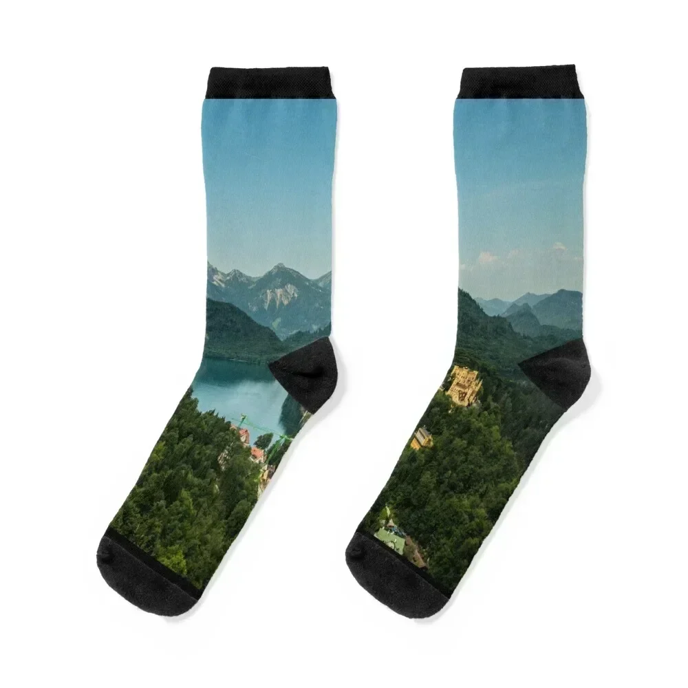 

Schloss Hohenschwangau from Schloss Neuschwanstein Socks anti-slip luxe Non-slip Socks Girl Men's