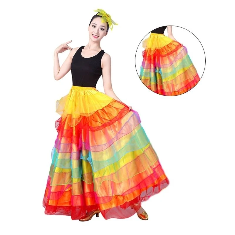 5asd Belly Váy nhảy Tây Ban Nha Flamenco Dance váy Mexico múa lê dân gian