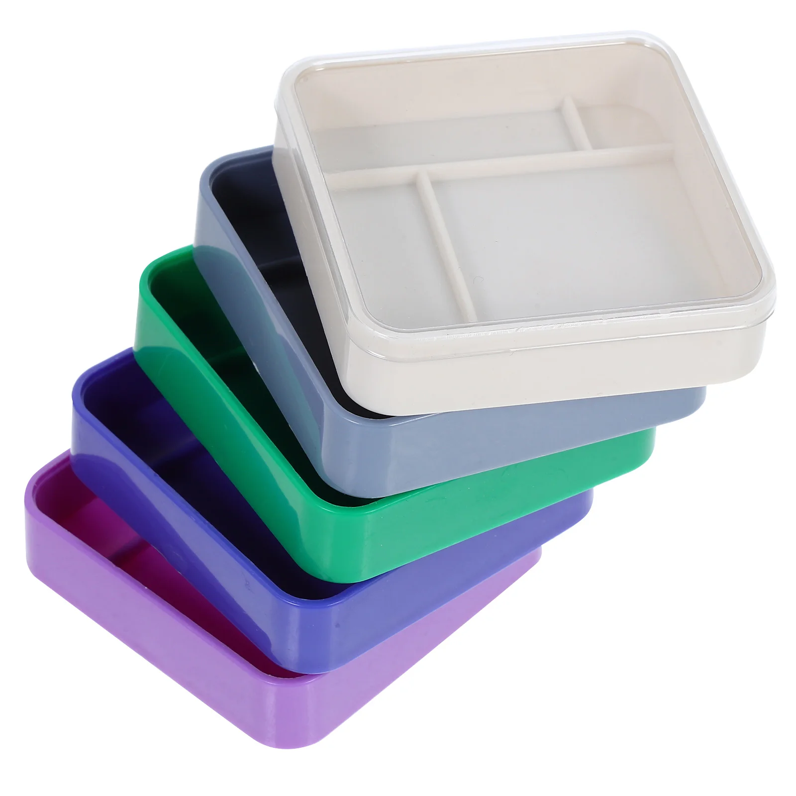 

1Set 5-Layer Colored Watch Parts Organizer Box Small Plastic Tray Lids Watchmaker Repair Tools Storage Containers Accessories