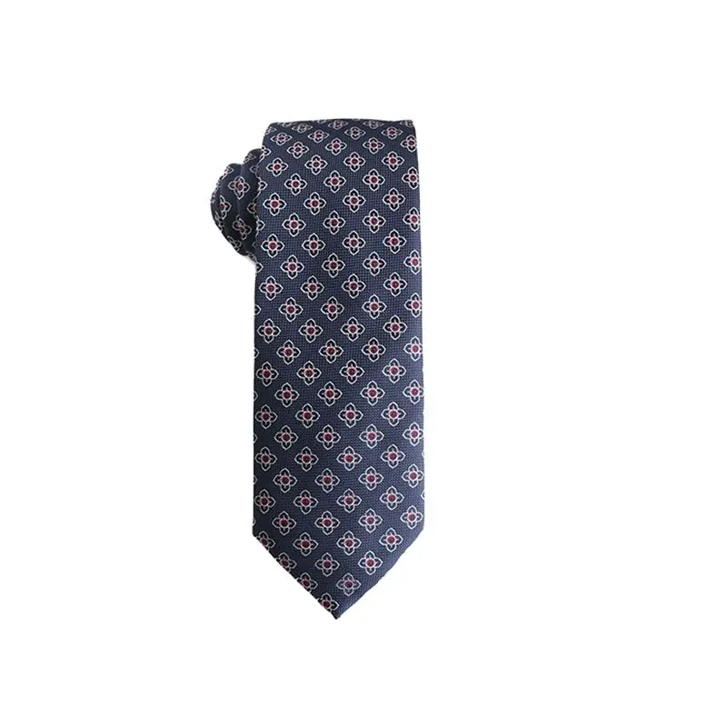 Luxury Mens Ties Dark Blue Neck Ties For Men Paisley Plaid Jacquard Necktie Business Suits Accessories Wedding Slim Gravatas