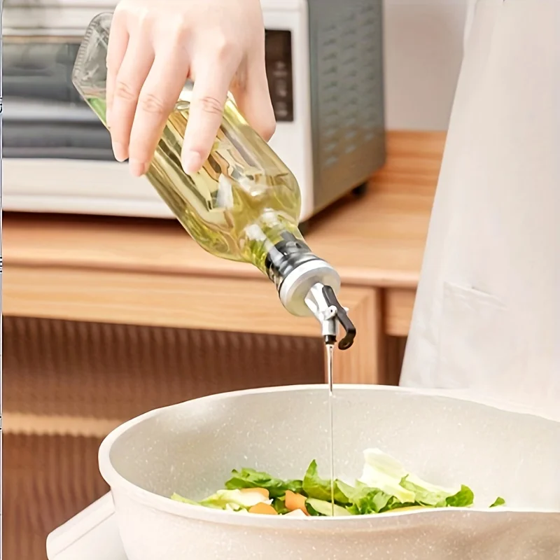1/2PCS 250ML clear glass olive oil bottle Kitchen Seasoning Soy Sauce Vinegar Press Type Cruet Barbecue Bottle Home Supplies