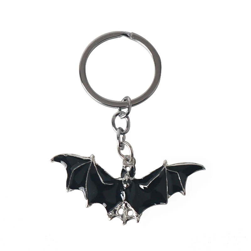 Gothic  Bat Pendant Keychain Hip Hop Bat Halloween Key Chain Metal Key Holders
