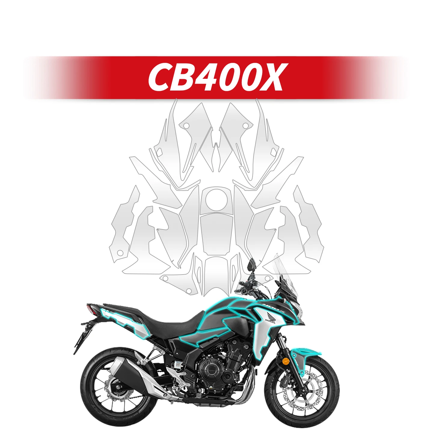 

Для HONDA CB400X мотоцикла, прозрачная защитная пленка для всего тела, комплекты велосипедных аксессуаров, защитные наклейки, наклейки
