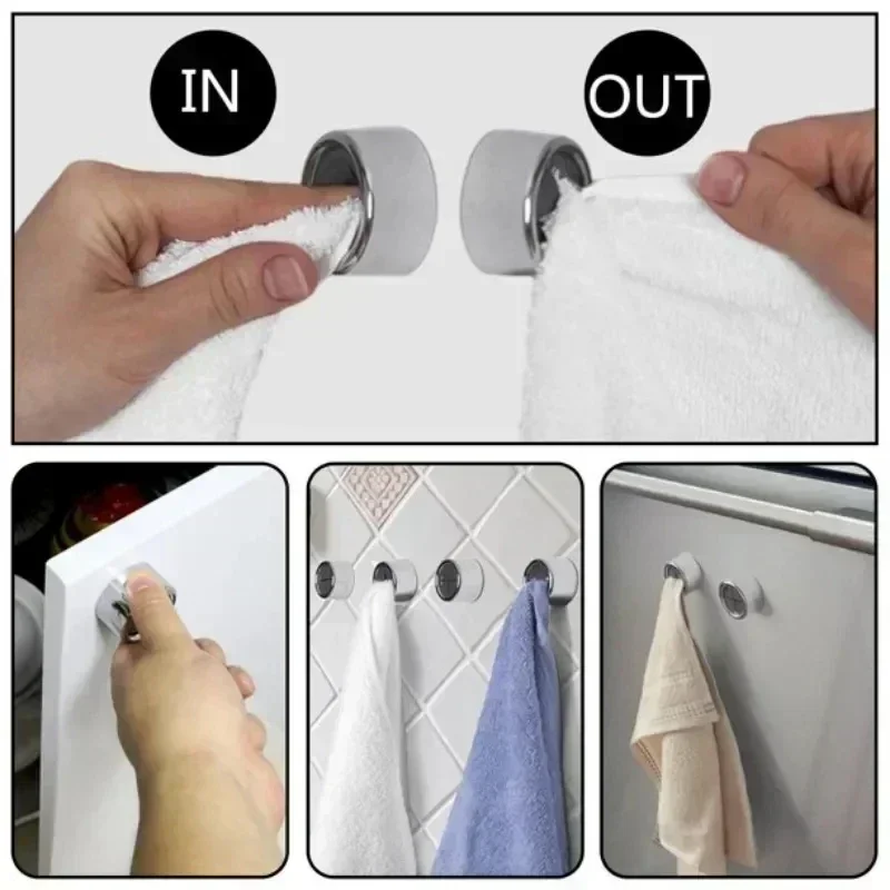 6 Pcs Dishwashing Cloth Non-Punching Storage Clip Dishcloth Kitchen Household Gloves Hook Towel Rack Hole Clip Wall Hanging