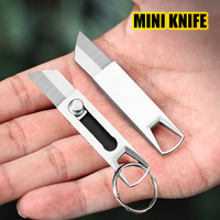 Mini Pocket Knife Stainless Steel USB Flash Drive Knife Sharpening Fruit Pencil Unboxing Portable Tool Small Finger Knife