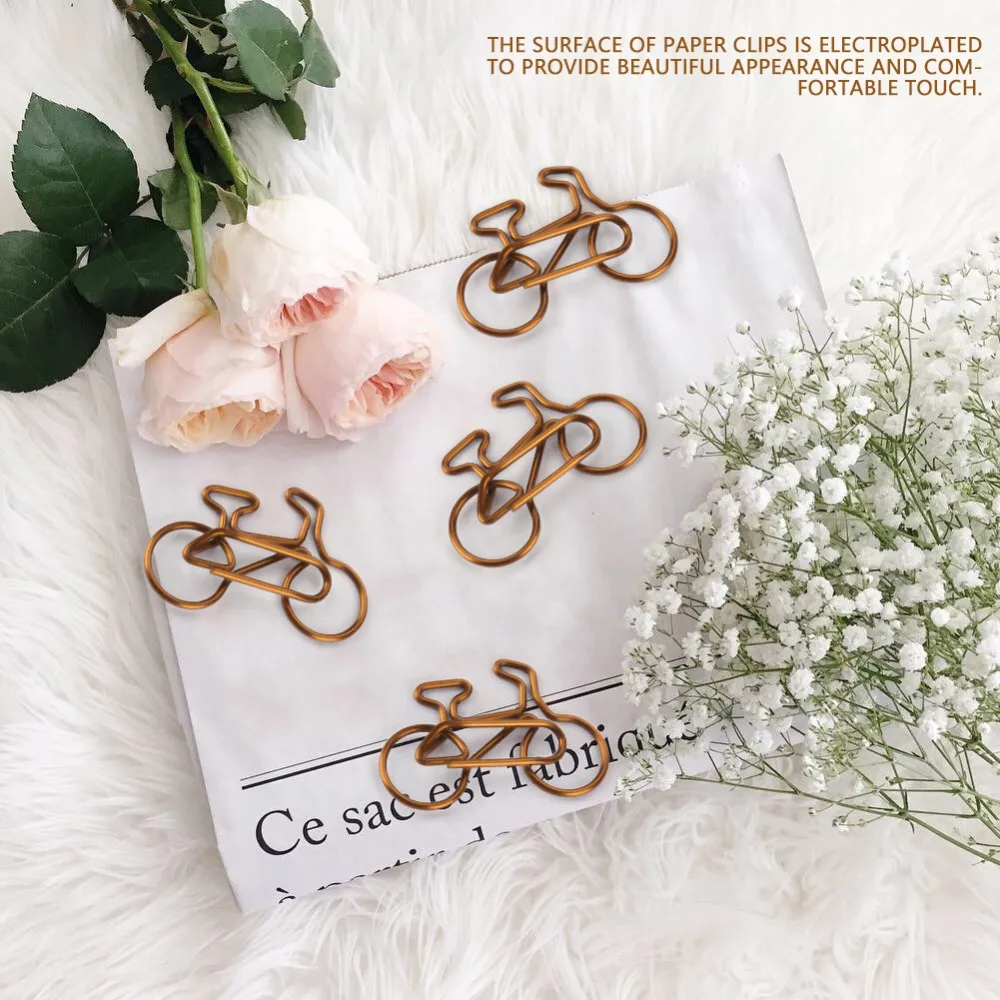 20pcs Pclip Metal Bicycle Shape Paper Clips Bicycle Coffee Metal Paper Clips Durable Construction Bookmark Clips Office Use