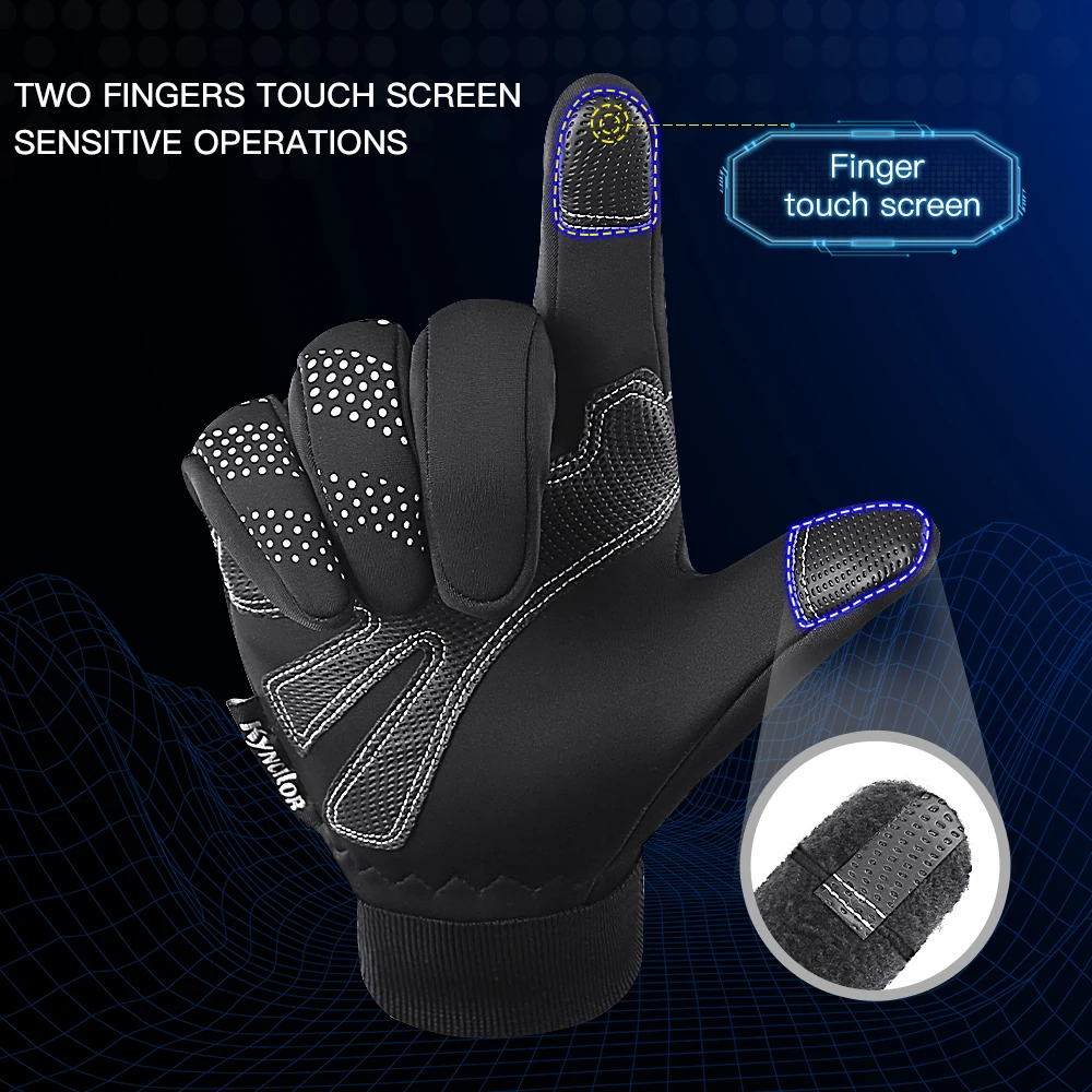 Wasserdichte Winter warme Handschuhe winddichte Outdoor-Handschuhe verdicken warme Fäustlinge Touchscreen-Handschuhe Unisex Männer Sport Radfahren Handschuh
