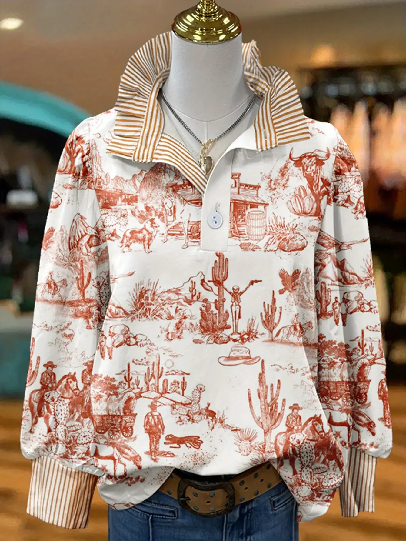 Women's 2026 new top retro fashion shirt simple Baidu suitable for any occasion,Purple handsome skull pattern print