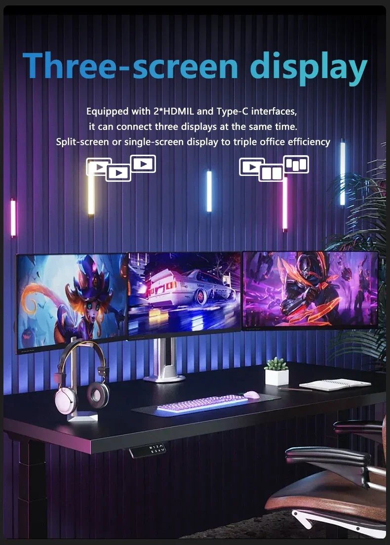 TOPC R7 8845HS/R9 8945HS كمبيوتر صغير ويندوز 11 DDR5 5600MHZ PCIE4.0 M.2 NVME SSD Thunderbolt3 USB4.0 WIIF6E BT5.3 كمبيوتر ألعاب