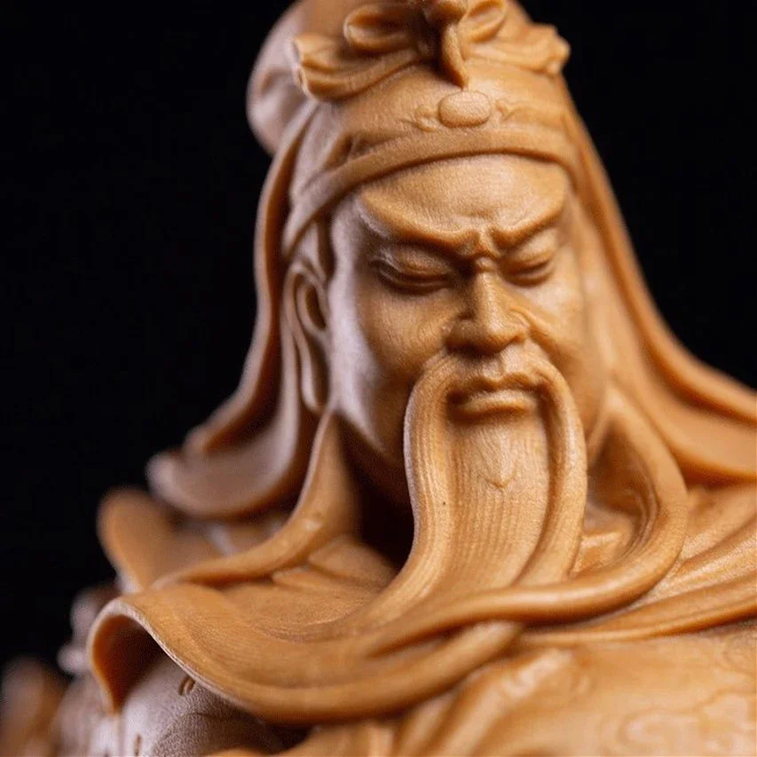 Three Kingdoms Guan Yu Guan Yunchang Wood Carving Guan Erye Antique Handicraft Home Living Room Decoration Character Ornaments